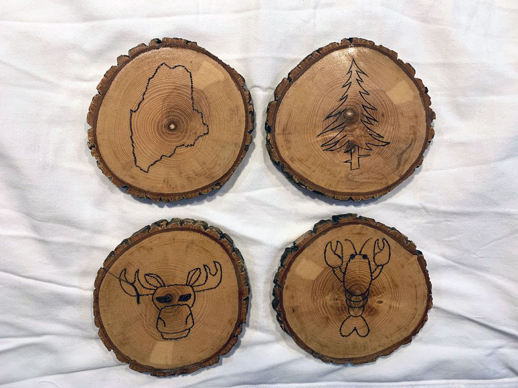 Wood burning coasters