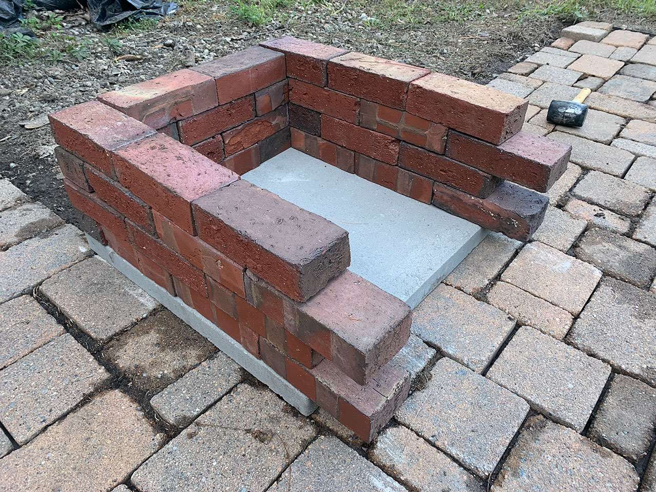Four layer of bricks.