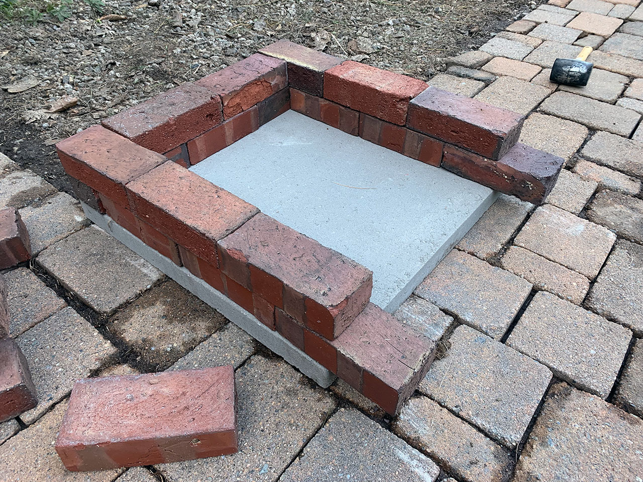 Second layer of bricks